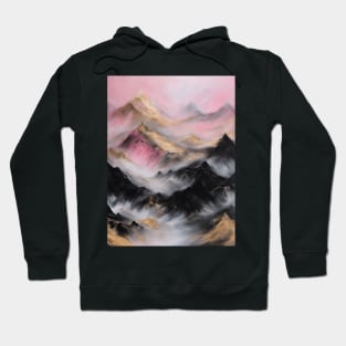 Pink and Gold Mountain Dreamscape Hoodie